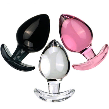Clear Teardrop Beginner Glass Butt Plug