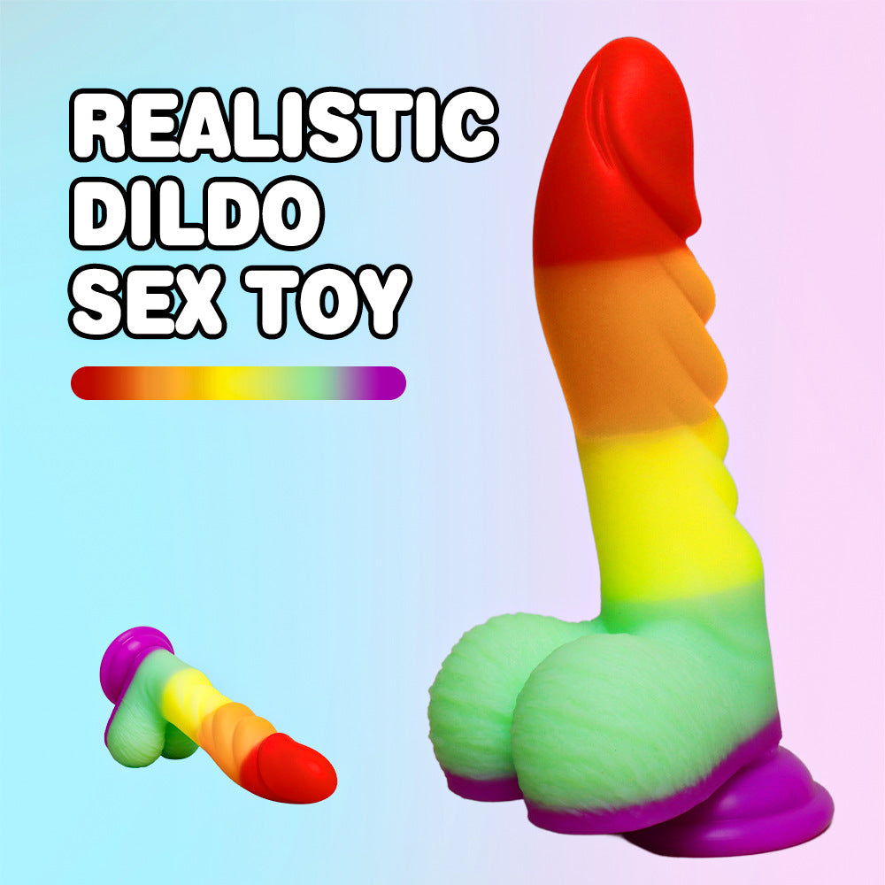 7 inch Textured Realistic Rainbow Dildo