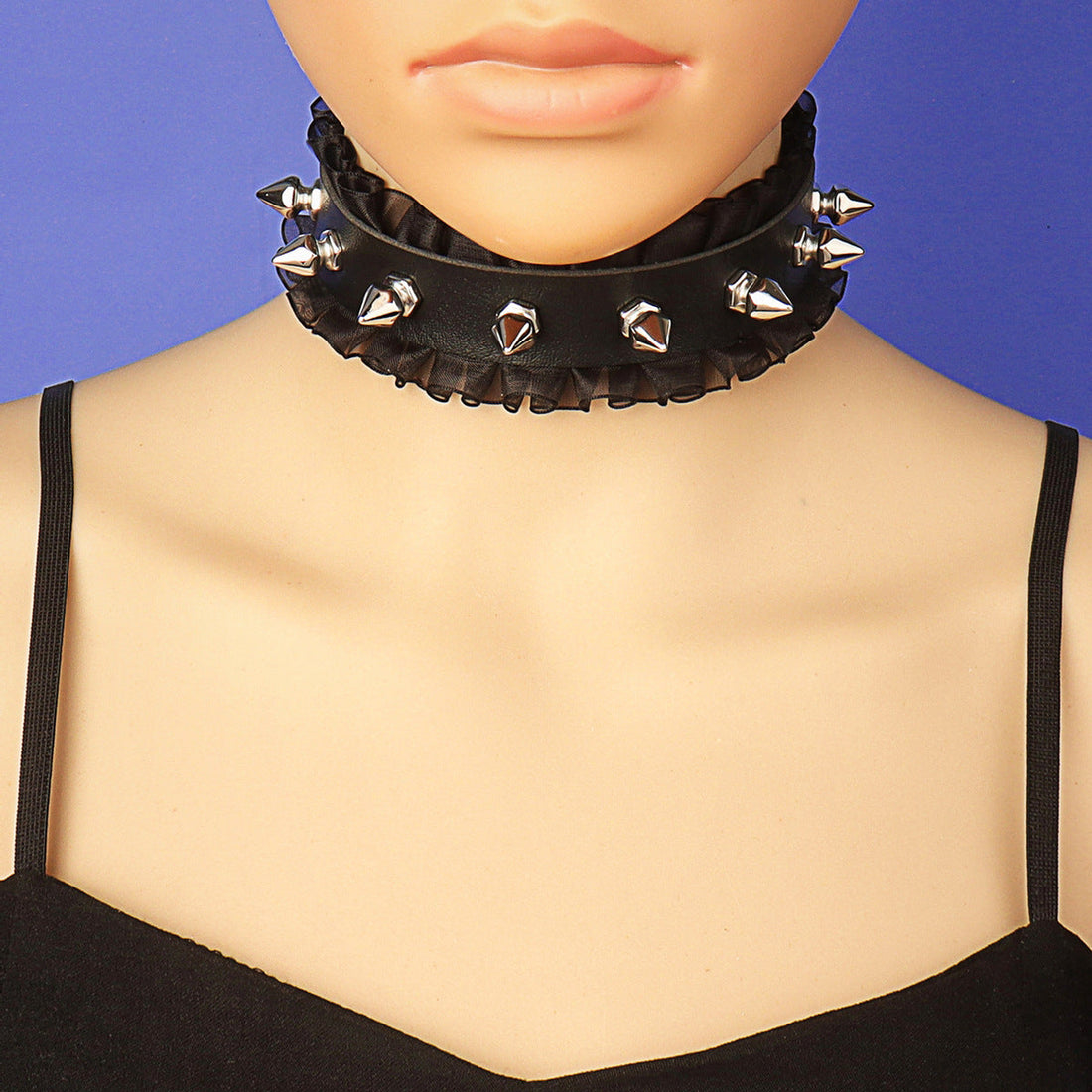 Lace Leather Spiked Day BDSM Collar
