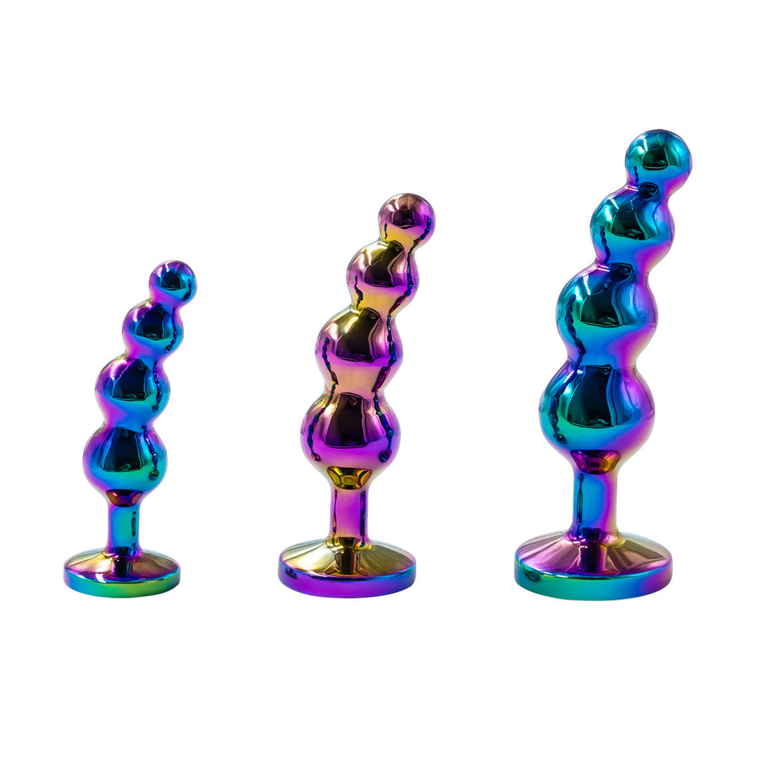 Colorful Beaded Anal Training Jewel Butt Plug