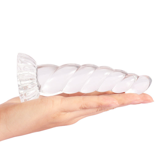 Clear Crystal Silicone Unicorn Dildo