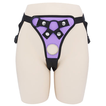 Purple Exposed Pussy Plus Size Strap On Harness