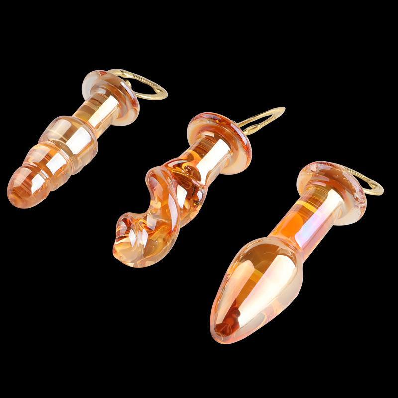 Gold Glass Anal Plug Kit for Beginners