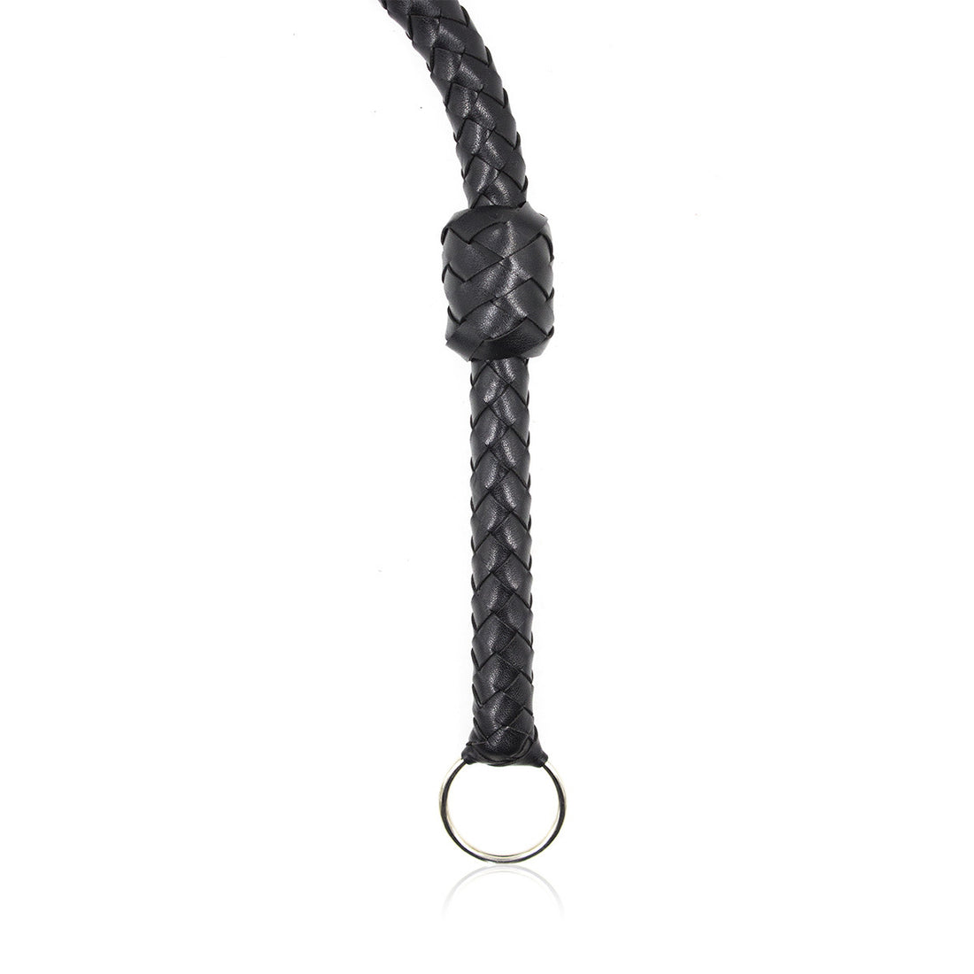 Black Handle with Ring Leather BDSM Flogger