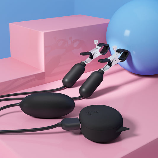 Black Cat Vibrating Electric BDSM Nipple Pinchers