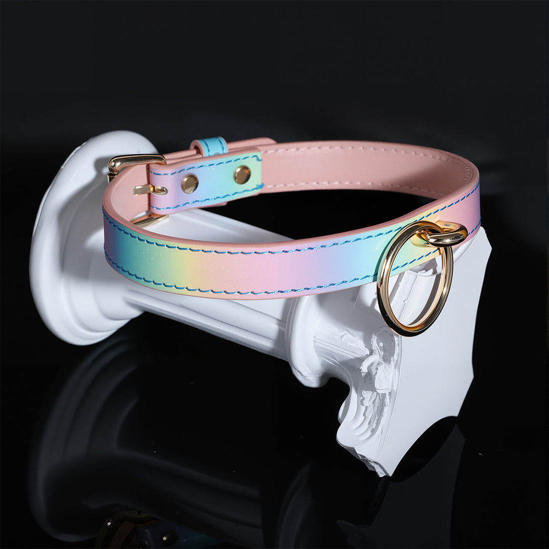Rainbow Strap Detachable Leash BDSM Training Collar