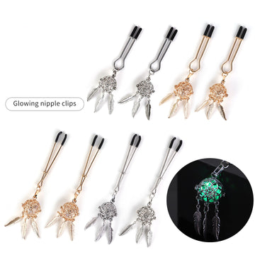 Glow In The Dark Bell Adjustable Nipple Clamps