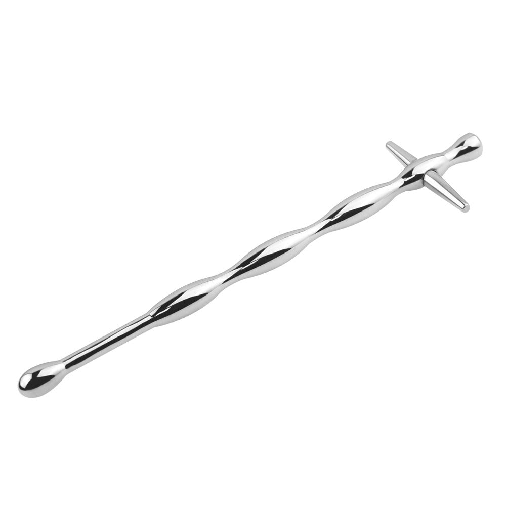Cross Beaded Stainless Steel BDSM Penis Plug