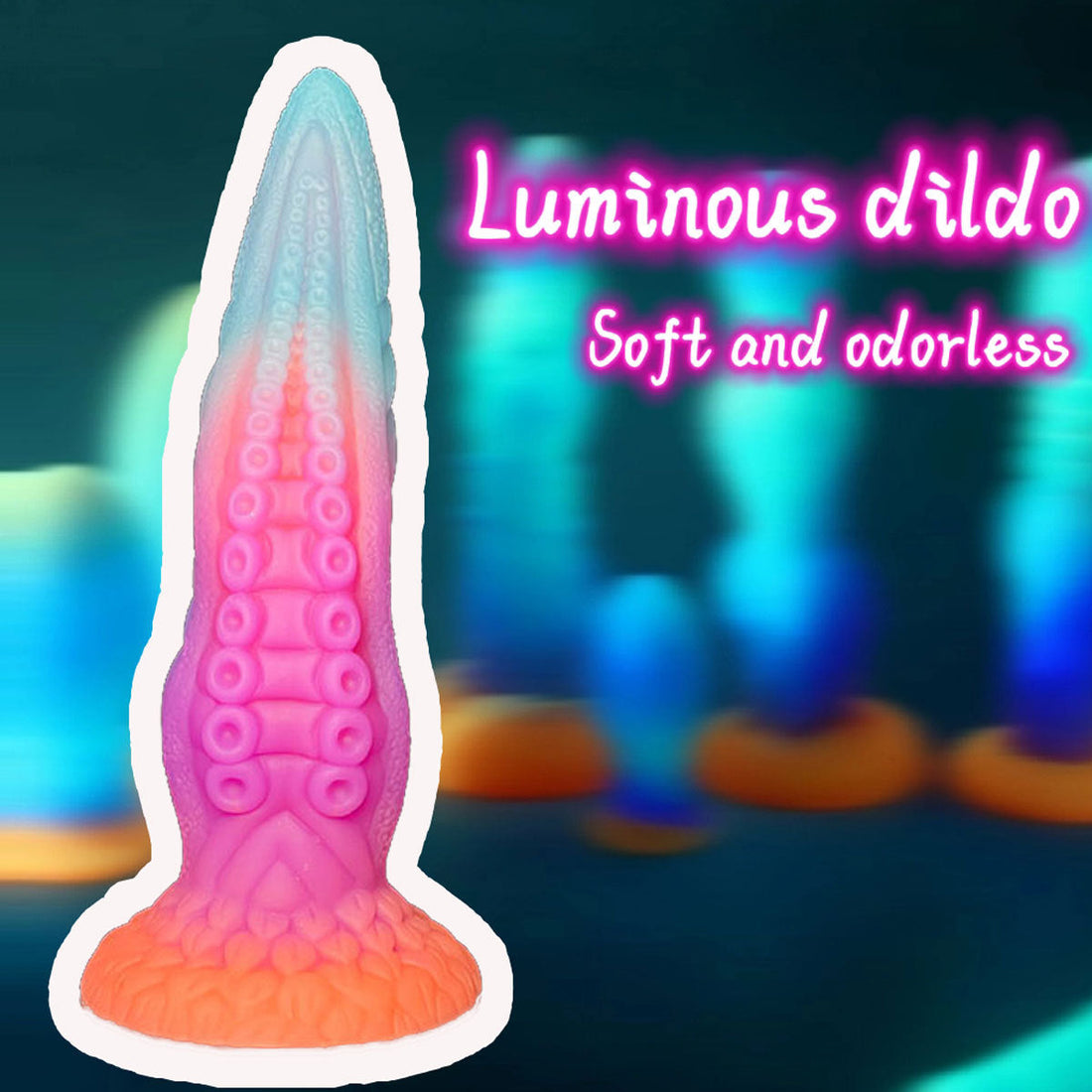 9 Inch glow in the dark Luminous Octopus Tentacle Dildo