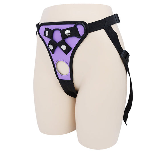 Purple Exposed Pussy Plus Size Strap On Harness