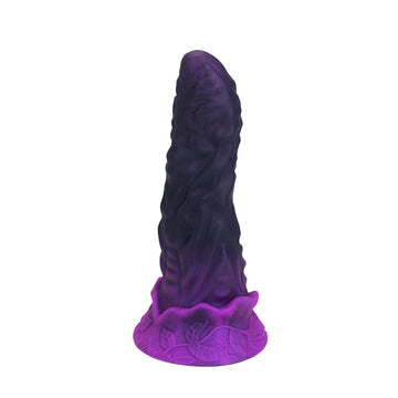 10 Inch Textured Silicone Monster Purple Dildo