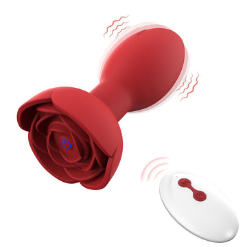 Remote Controlled Vibrating Rose Butt Plug