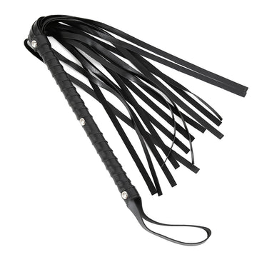 Short Handle Leather BDSM Flogger