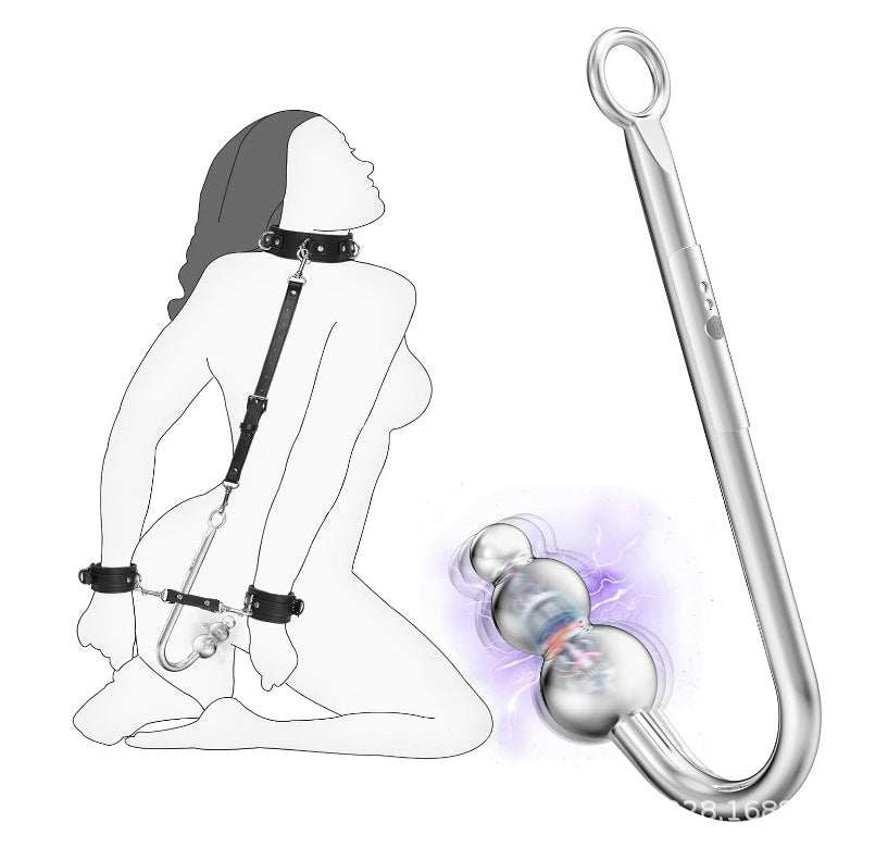 Metal Vibrating Anal Hook BDSM Butt Plug