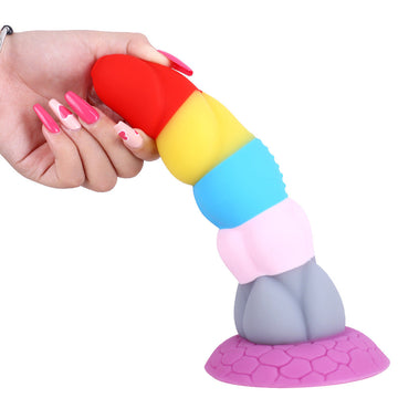 Rainbow Unicorn Soft Silicone Dildo