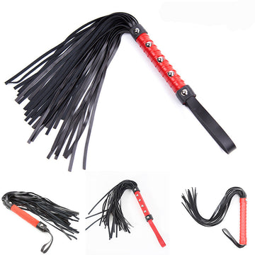 Red Handle Custom Leather BDSM Flogger