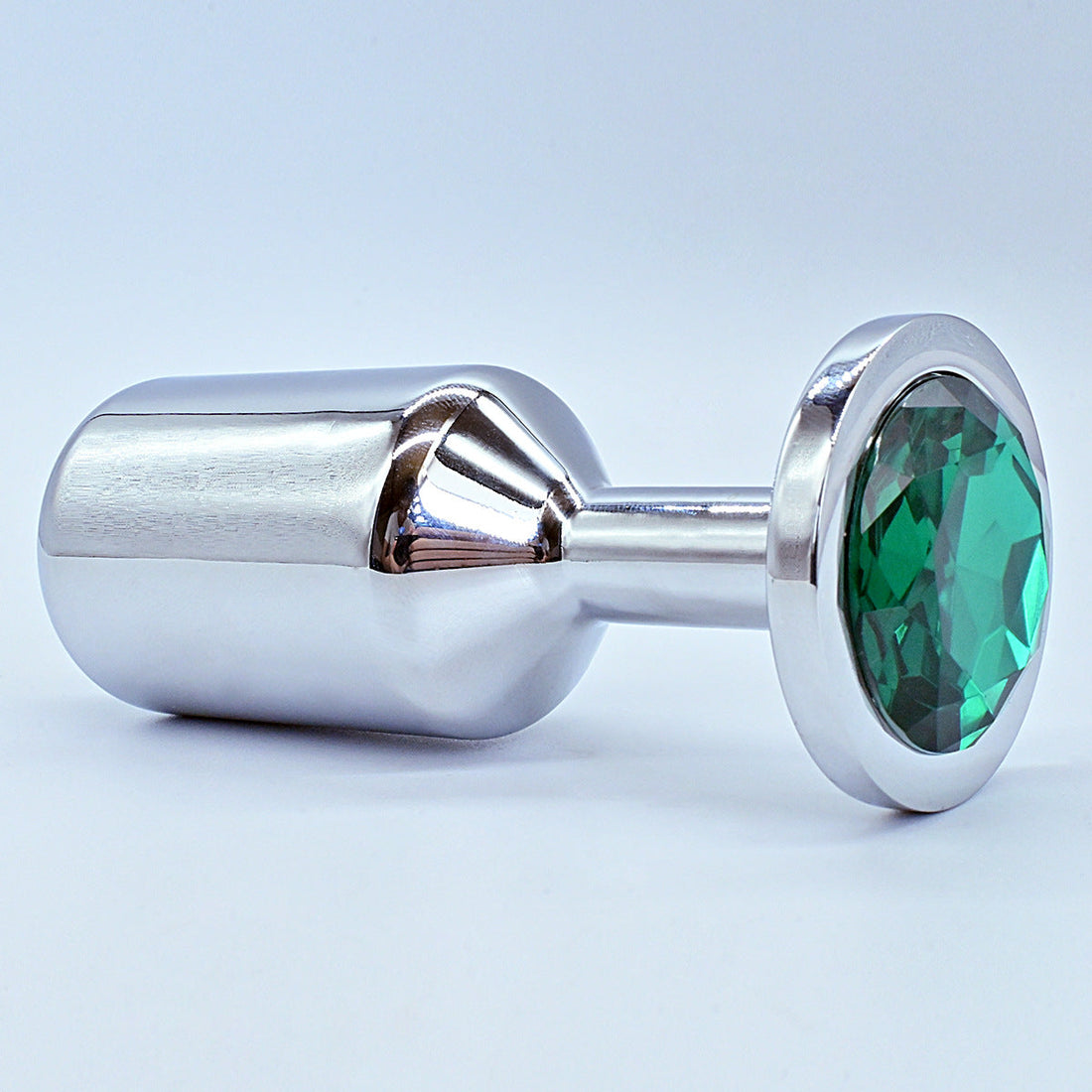 Goblet-Shaped Metal Green Gem Butt Plug