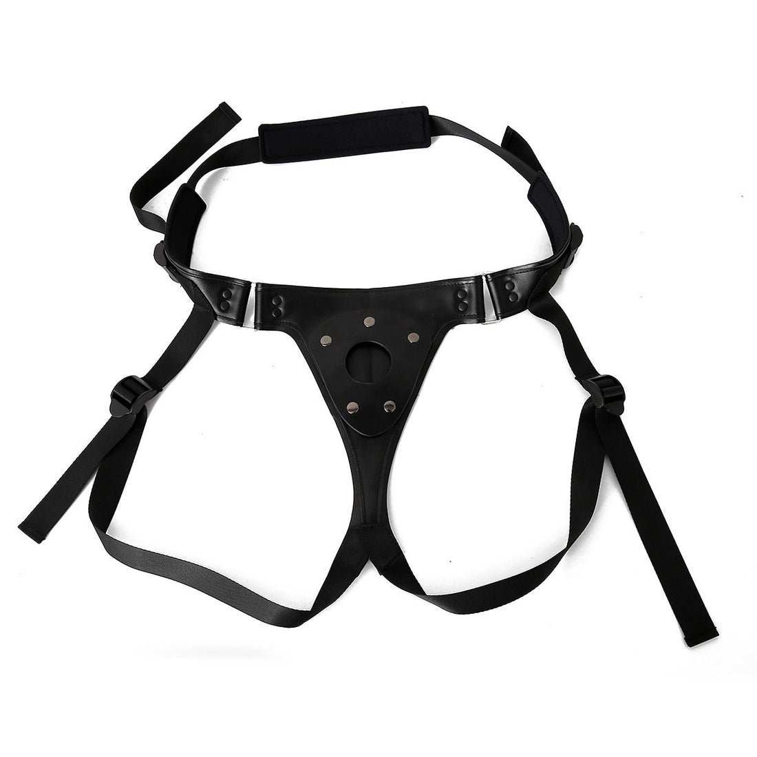 Plus Size Secure O-Ring Leather Strap-On Harness