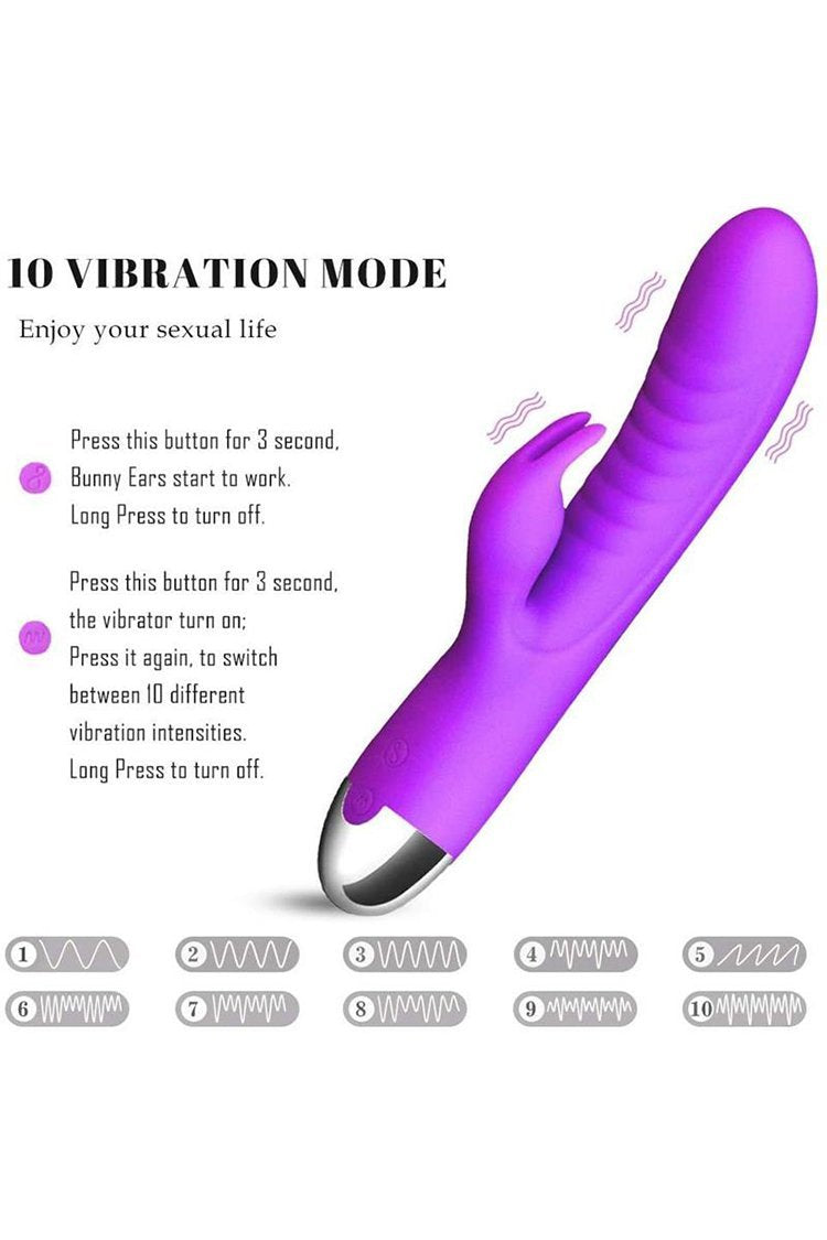 G Point Dildo Female Rabbit Vibrator Double Vibration Stimulator Silicone Clitoris Vagina Massager