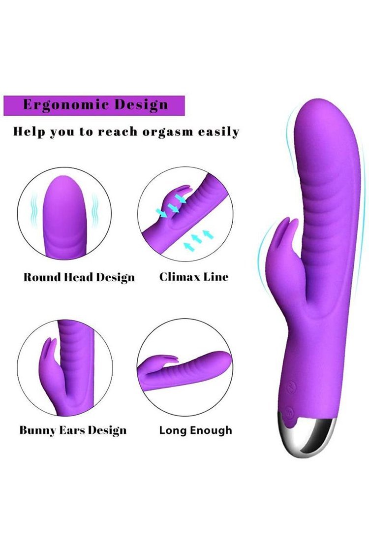 G Point Dildo Female Rabbit Vibrator Double Vibration Stimulator Silicone Clitoris Vagina Massager