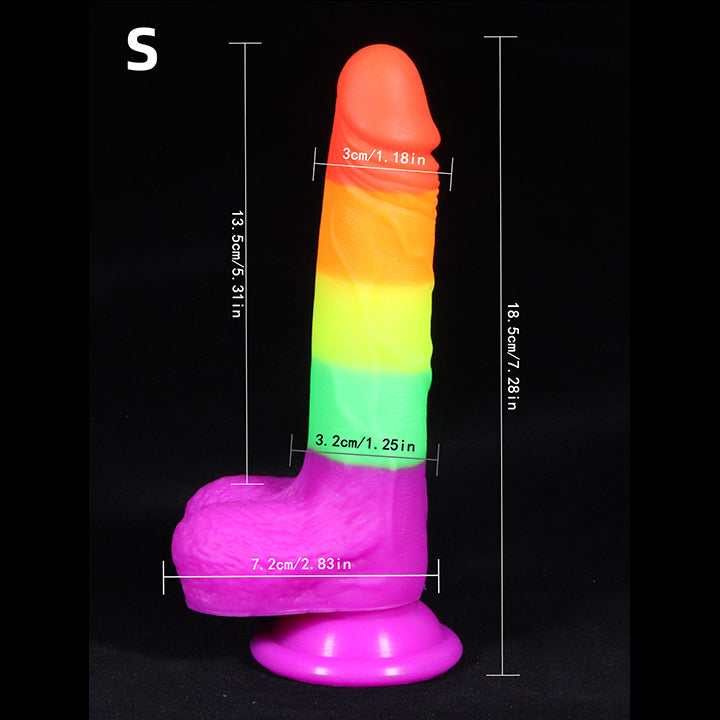 4 sizes of Realistic Rainbow Dildos