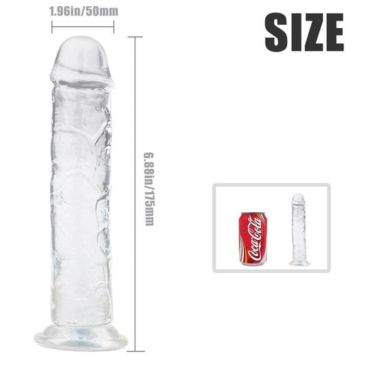 4 Kinds Size Super Suction Transparent Realistic Dildo S-6.88Inch