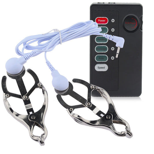 BDSM Eectric Shock Clover Nipple Clamps