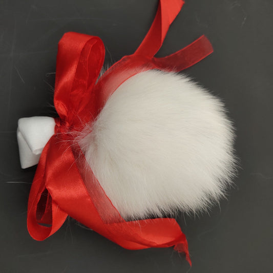 White Metal Fox Tail Butt Plug