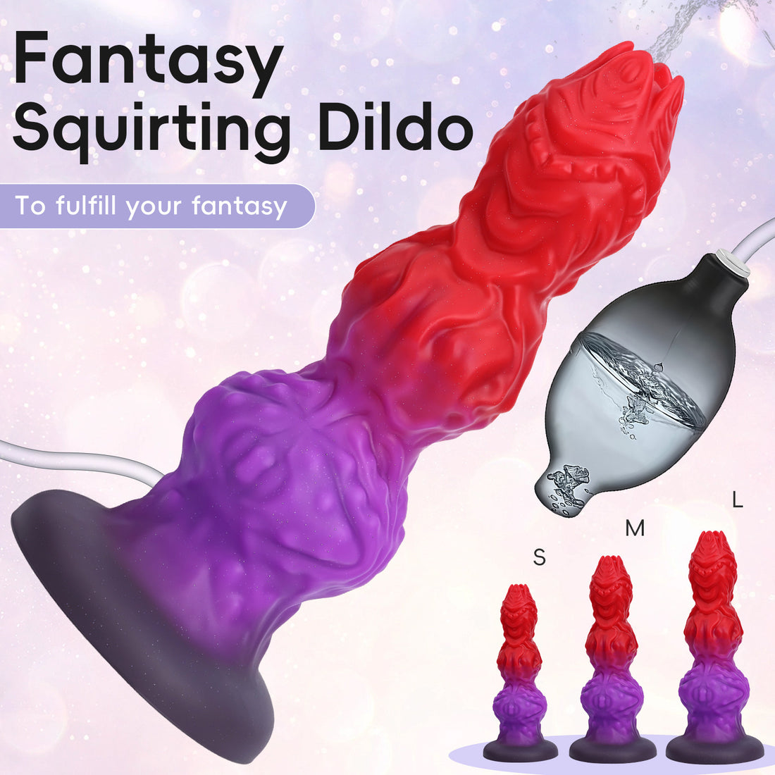 Knot Textured Fantasy Ailen Squirting Dildo