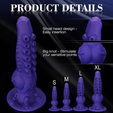 Purple Textured Octopus Knot Tentacle Dildo