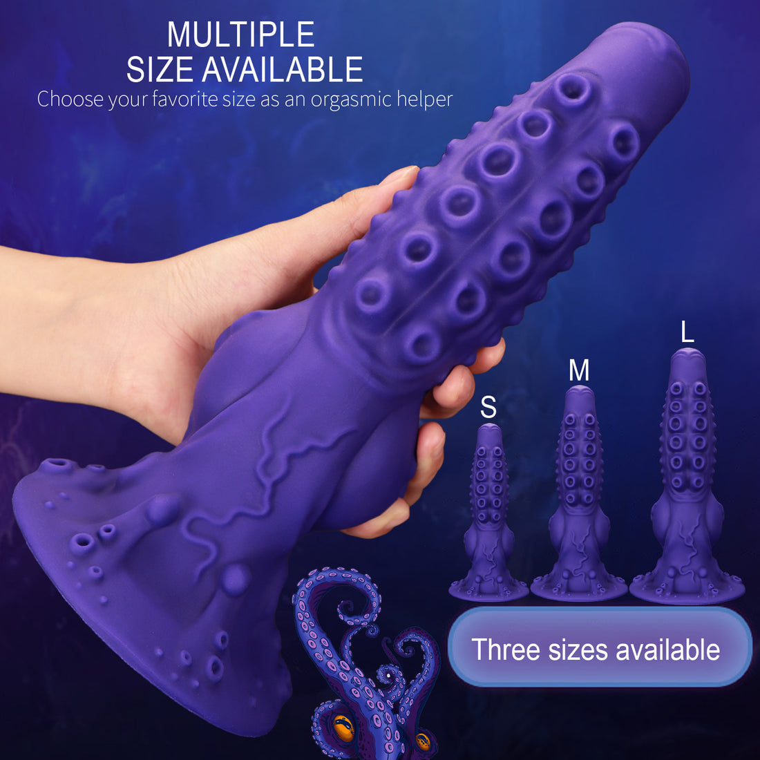 Purple Textured Octopus Knot Tentacle Dildo