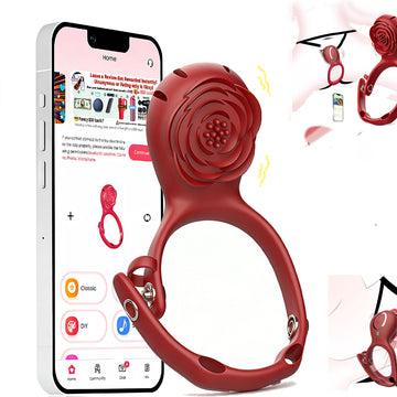 Rose Wearable Couples Vibrating Penis Ring