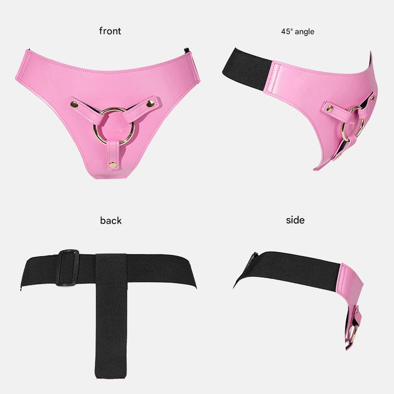 Pink Cute Leather Strap On Harness