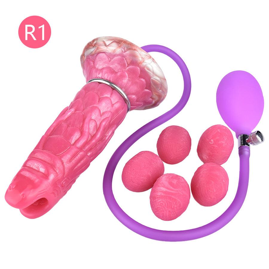 Pink dragon shaped silicone ovipositor