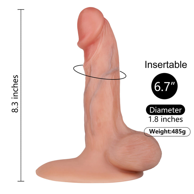 Dual Layered Liquid Silicone Realistic Dildo