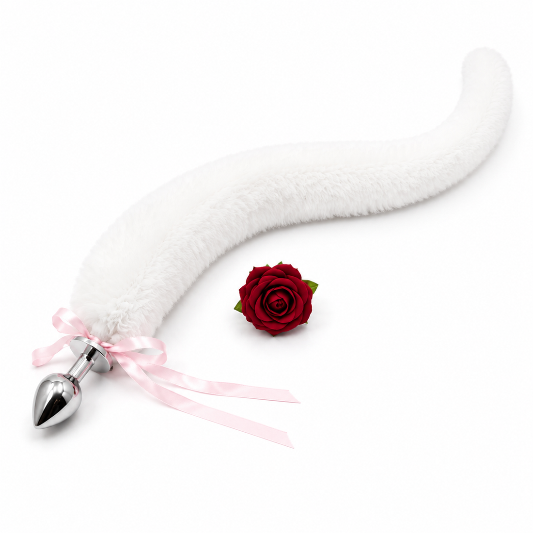 White Cat Extra Long Tail Anal Plug