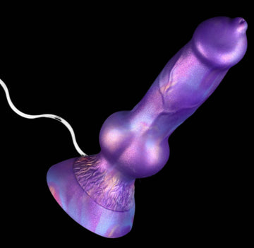 Purple Silicone Dog Knot Ejaculating Dildo