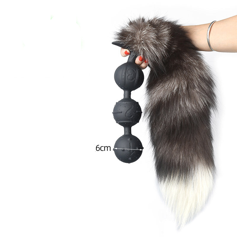 Huge Silicone Anal Bead Ball Plug Tail