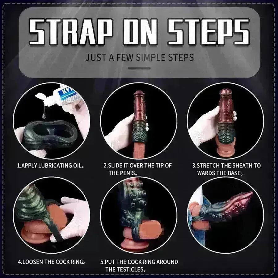 Dog cock Spiked Silicone Penis Sleeve