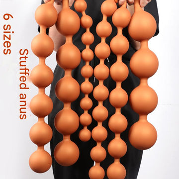 Orange Extra long Silicone Big Anal Beads