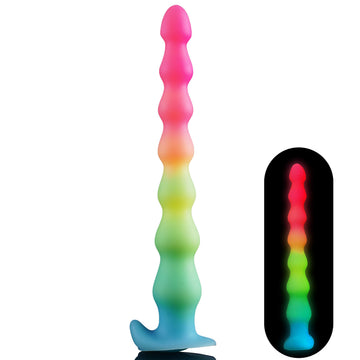 14 Inch Rainbow Light Up Anal Beads toy