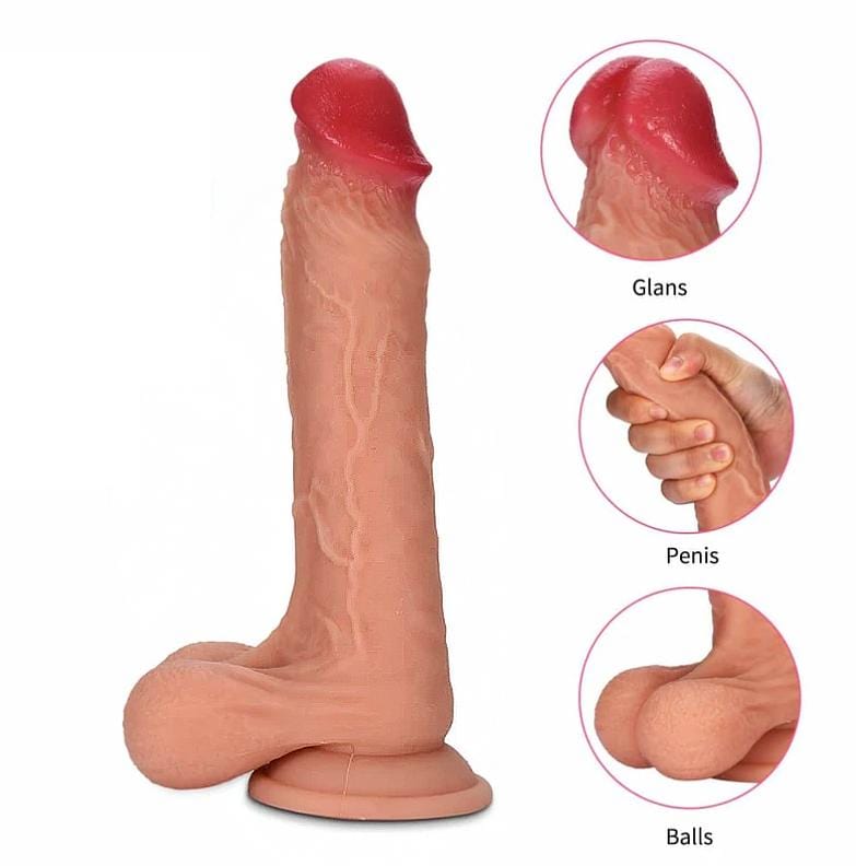 Dual Density Silicone Suction Cup Realistic Dildo