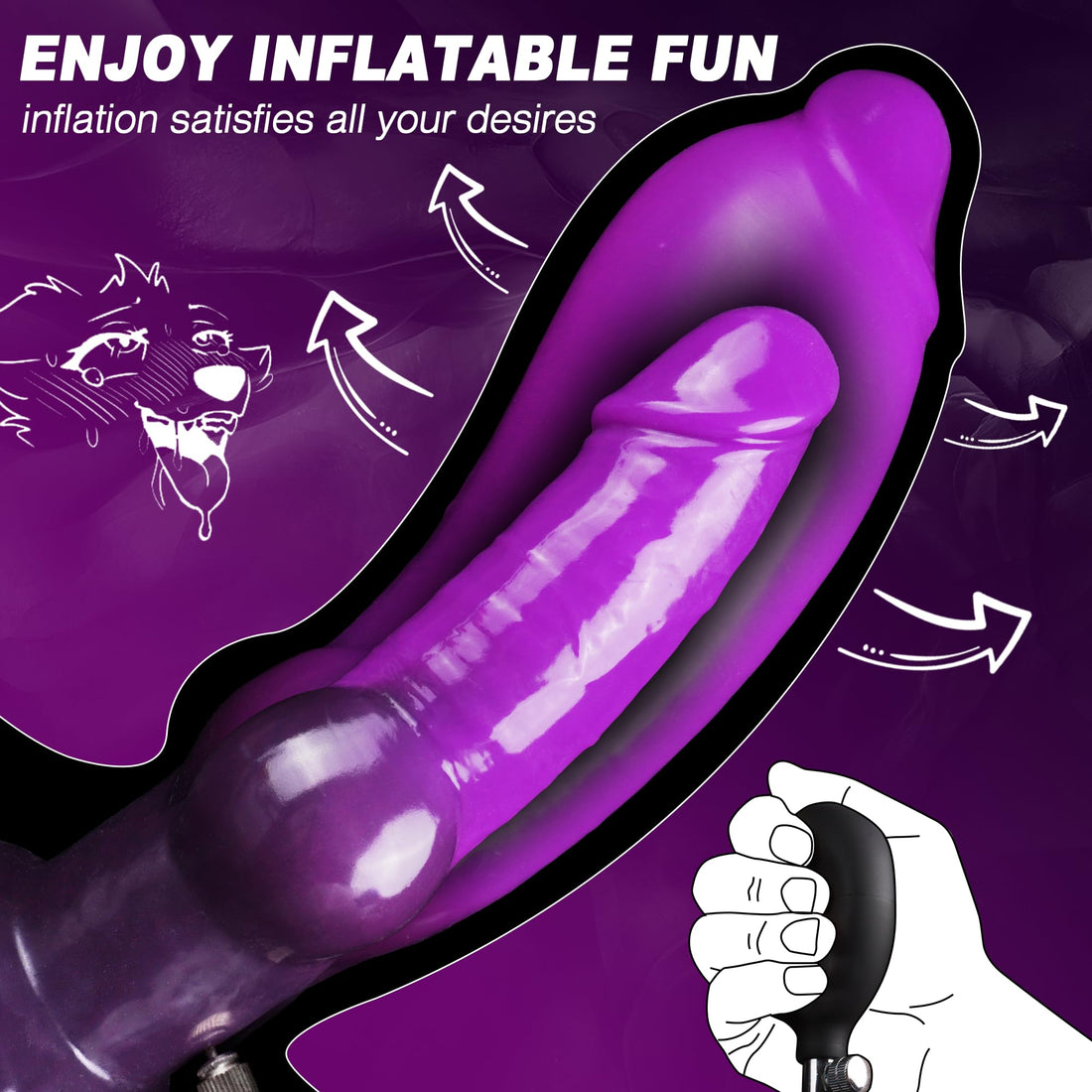 7 Inch Purple knotted Fantasy Inflatable Dildo