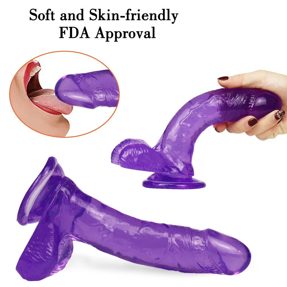 7 Inch Silicone Jelly Purple Dildo