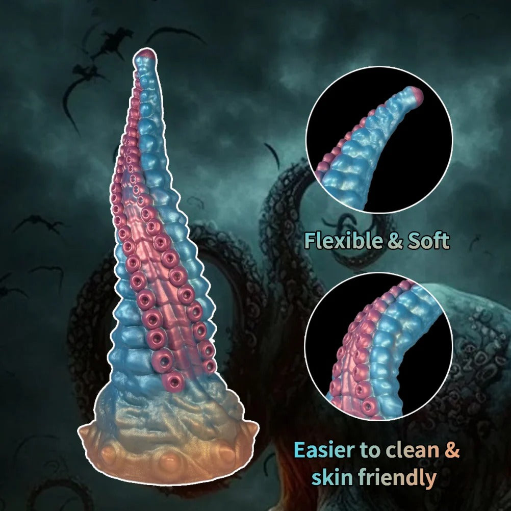 10.03 Inch Blue Pink Monster Tentacle Dildo