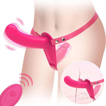 Small Strapless Strap on Vibrating