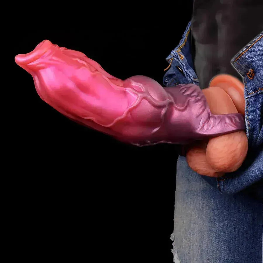 7 Inch Silicone Dog Cock Knot Penis Sleeve