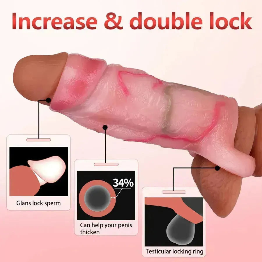 Pink And White Realistic 6 Inch Penis Sleeve