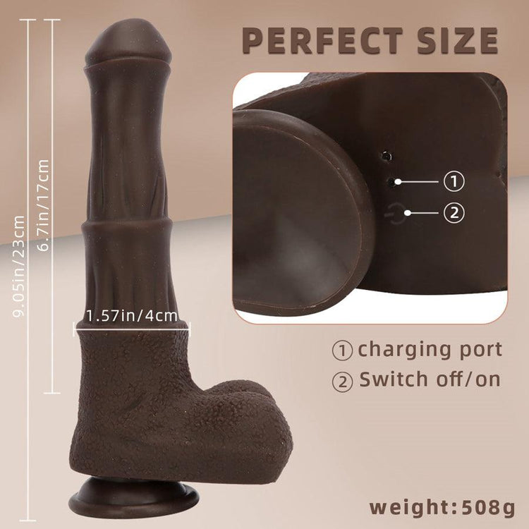 Heated Remote Control Brown Horse Dildo