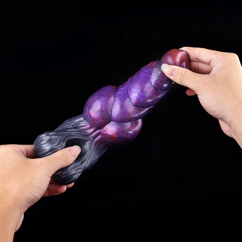Purple Silicone Monster Knotted Cock Sleeve